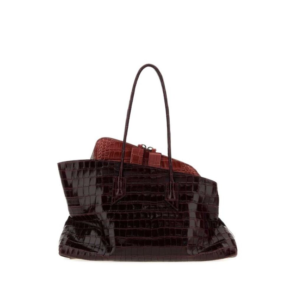 The Attico Women Grape Leather Mini La Passeggiata Handbag